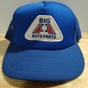 Vintage Big Auto Parts Logo Patch Snap Back Trucker Hat